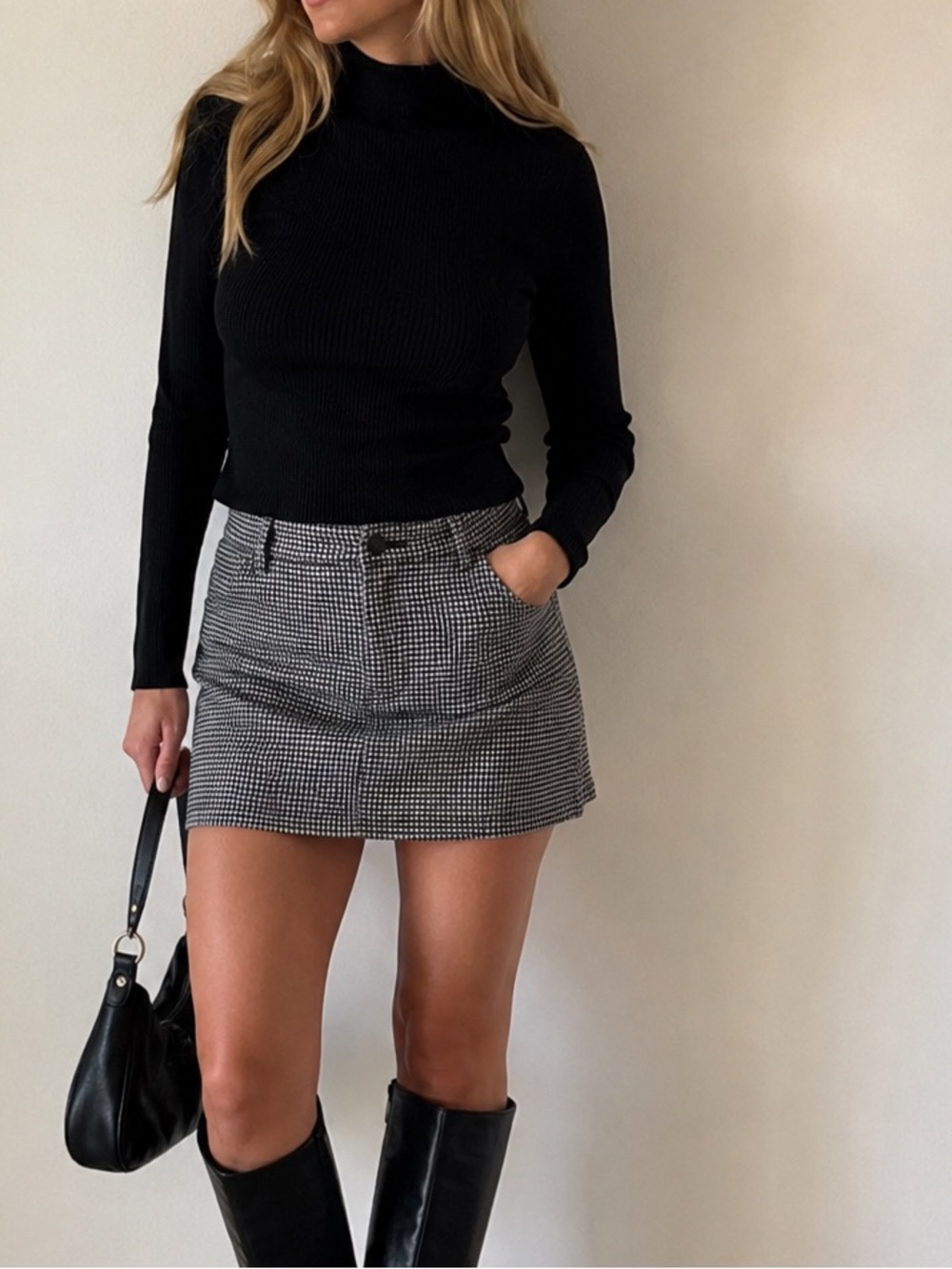 Cupcakes and cashmere wool blend herringbone Skirt Dark Academia